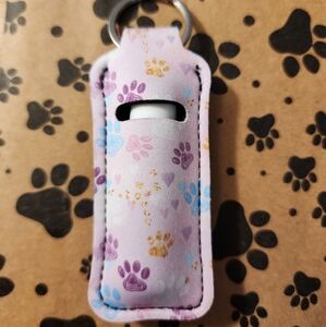 Paw Print Lip Balm Holder Keychain